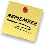 Designed post it note with the word remember written on