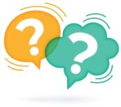 Question marks floating in quotation bubbles