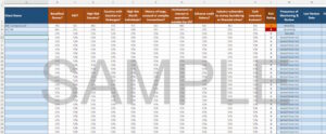 Excel sample page from Client Risk Register template