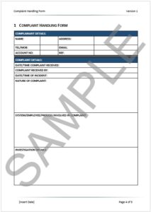 Complaint Form Sample Page 4