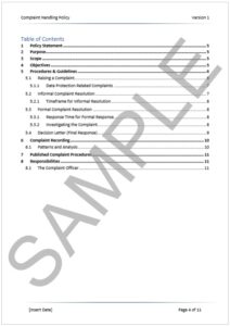 Complaint Policy Sample Page 4