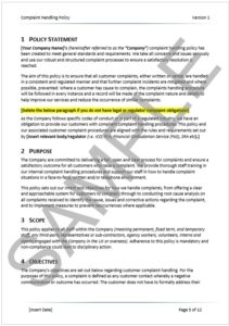 Complaint Policy Sample Page 5
