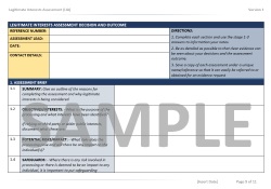Legitimate Interests Assessment (LIA) Sample