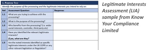 Legitimate Interests Assessment Stages