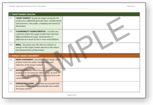 Product Approval Summary Form