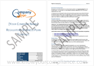 Regulatory Business Plan Sample 1
