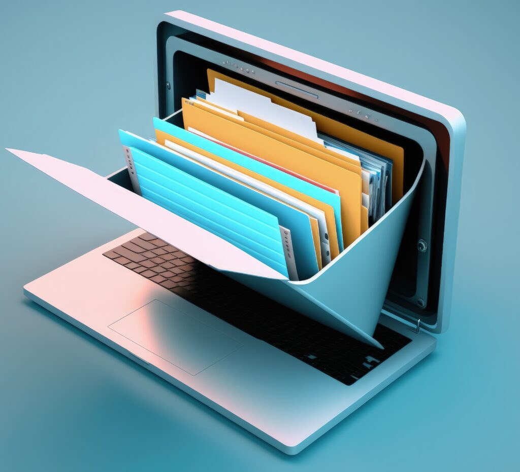 clipart box of files and documents