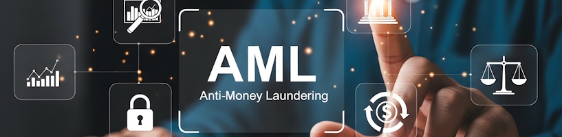 AML text with risk assessment icons