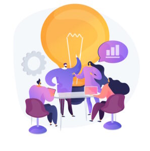 Clipart of four people in a training session