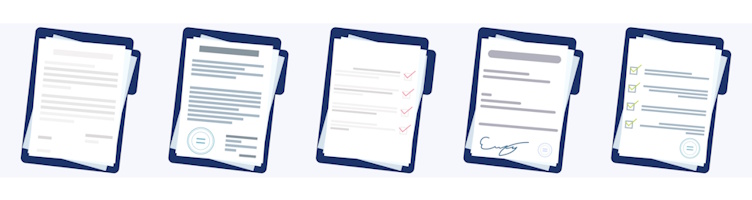 Clipart policy templates in a row