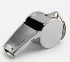 an image of a silver whistle