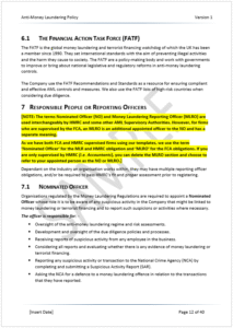 AML Policy Sample 10