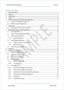 AML Policy Sample 3