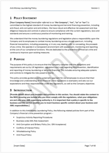 AML Policy Sample 5