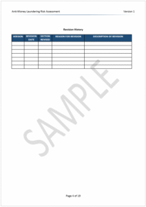 AML Risk Assessment Procedures Sample 4