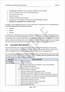AML Risk Assessment Procedures Sample 7