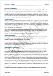 Cookie Policy Template Page 2 Sample