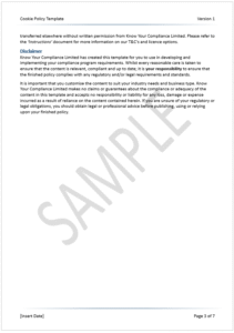 Cookie Policy Template Page 3 Sample