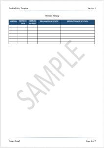 Cookie Policy Template Page 4 Sample