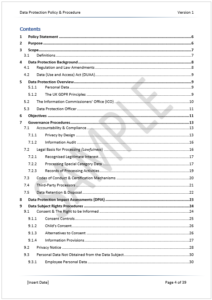 Data Protection Policy Sample 3