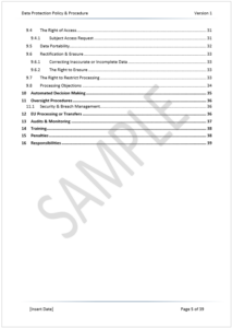 Data Protection Policy Sample 4