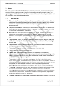 Data Protection Policy Sample 6